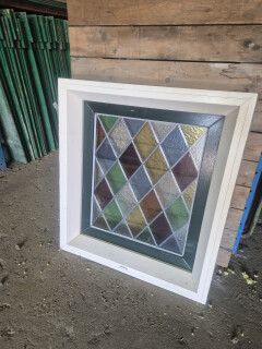 Kunststof raamkozijn met glas in lood raam - Foto 1