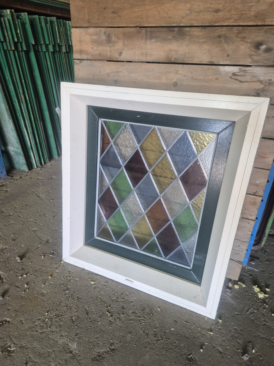 Kunststof raamkozijn met glas in lood raam - Foto 1