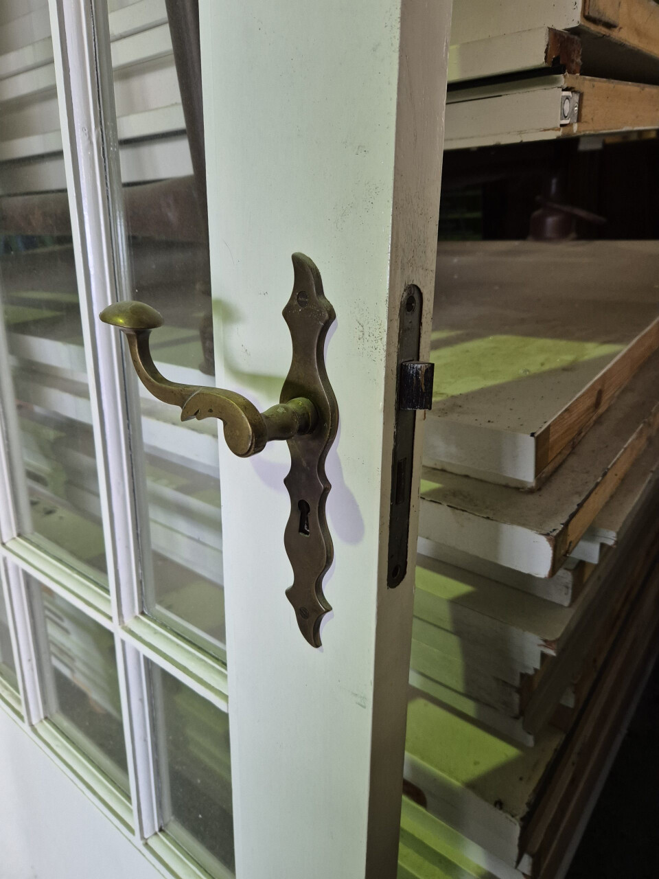 Binnendeur met glas - Antieke deurklink - 12950