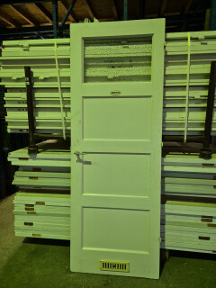 Gebruikte paneeldeur met glas - 4-vaks - binnendeur - 12136 - Foto 1