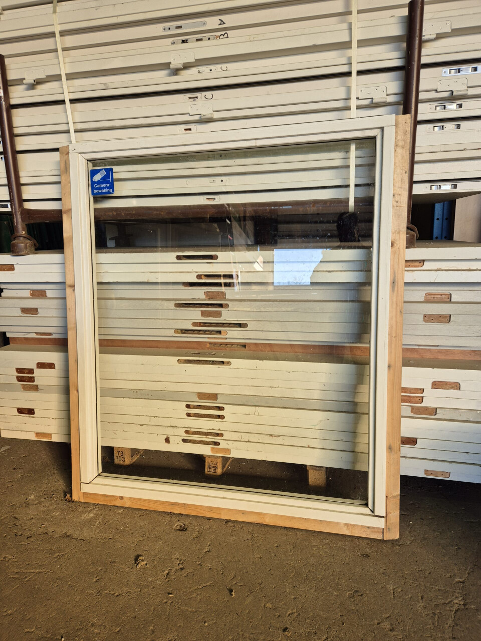 Hardhouten raamkozijn - enkel glas - 118x138 cm - 12184 - Foto 1