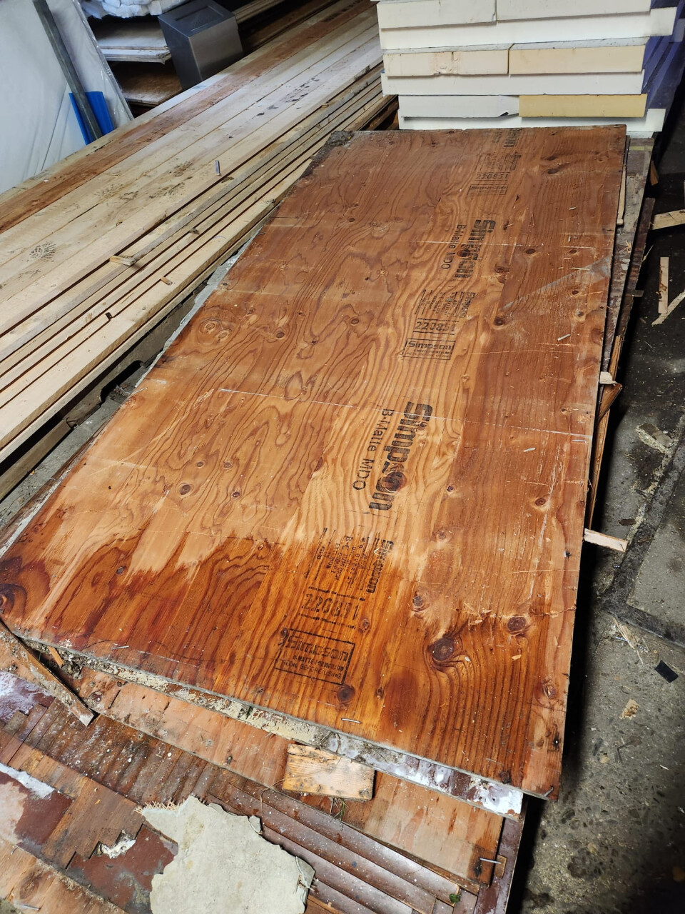 Partij underlayment 18 mm, een zijde resten parketvloer - Foto 4