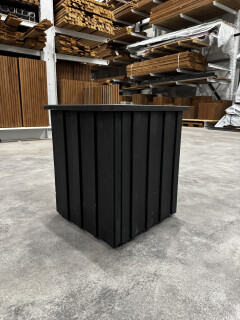 zwarte houten planten bak - Foto 2