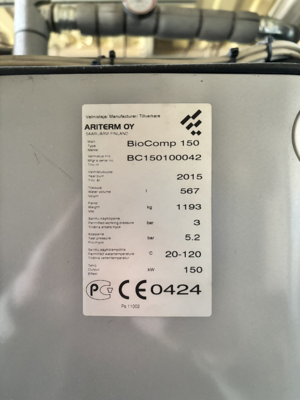 Biomassa houtchips ketel 150 kW – Ariterm BioComp 150 (2015) - Foto 3