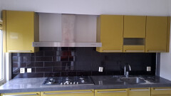 Groene moderne keuken 312cm lang met gasfornuis, afzuigkap en vaatwasser - Foto 5