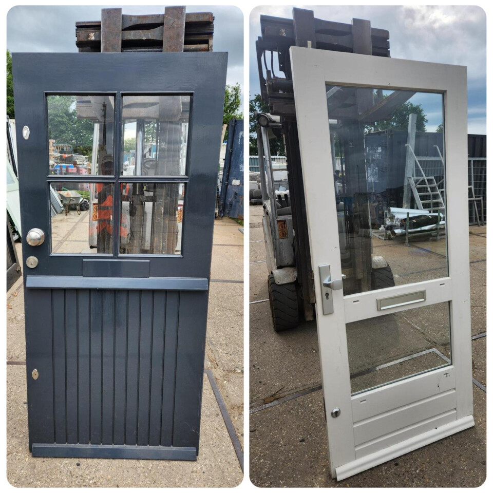 Hardhouten deuren, enkel en dubbel glas