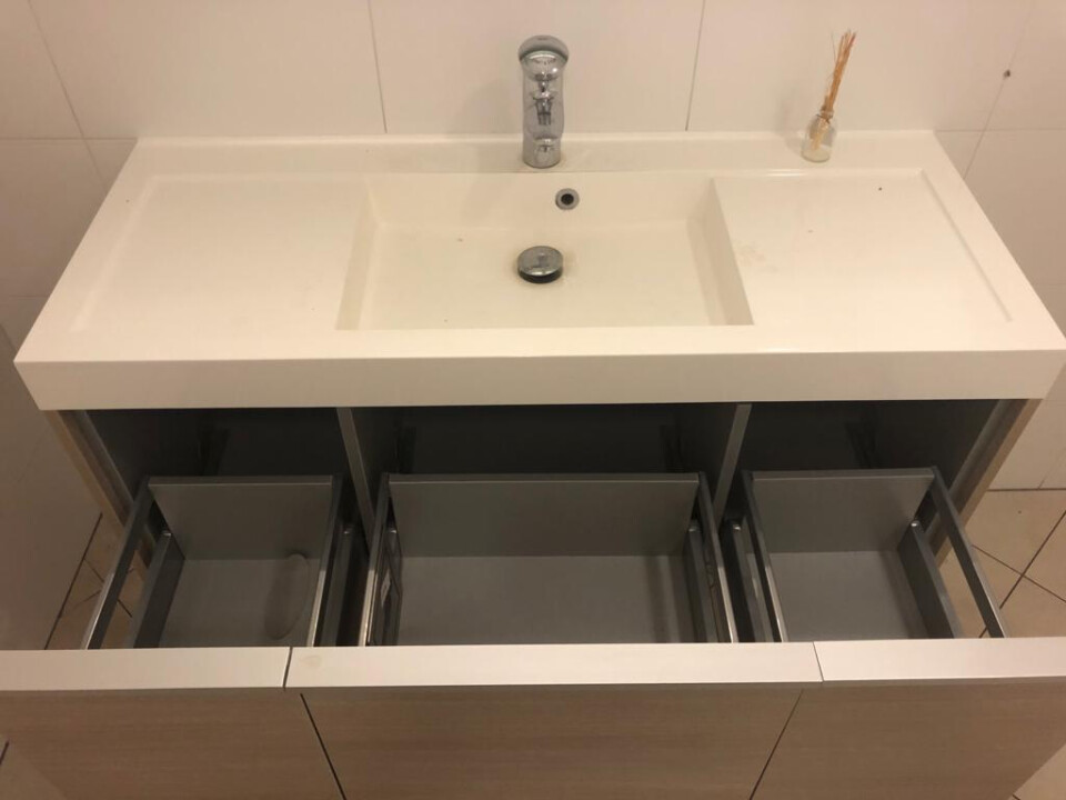 Wastafelcombinatie MDF, Keramiek, Grohe