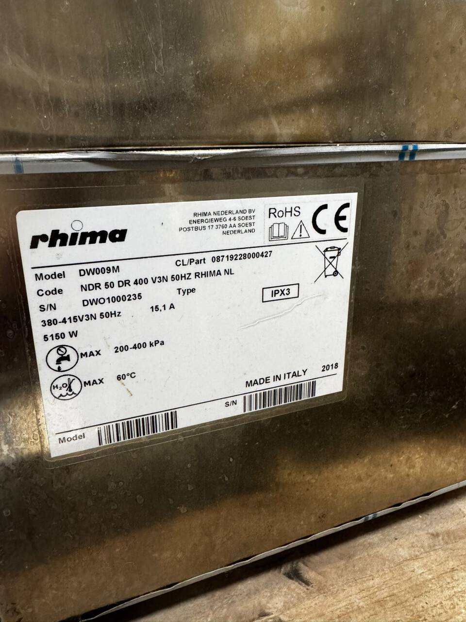Rhima DR50 voorlader vaatwasmachine - Foto 4