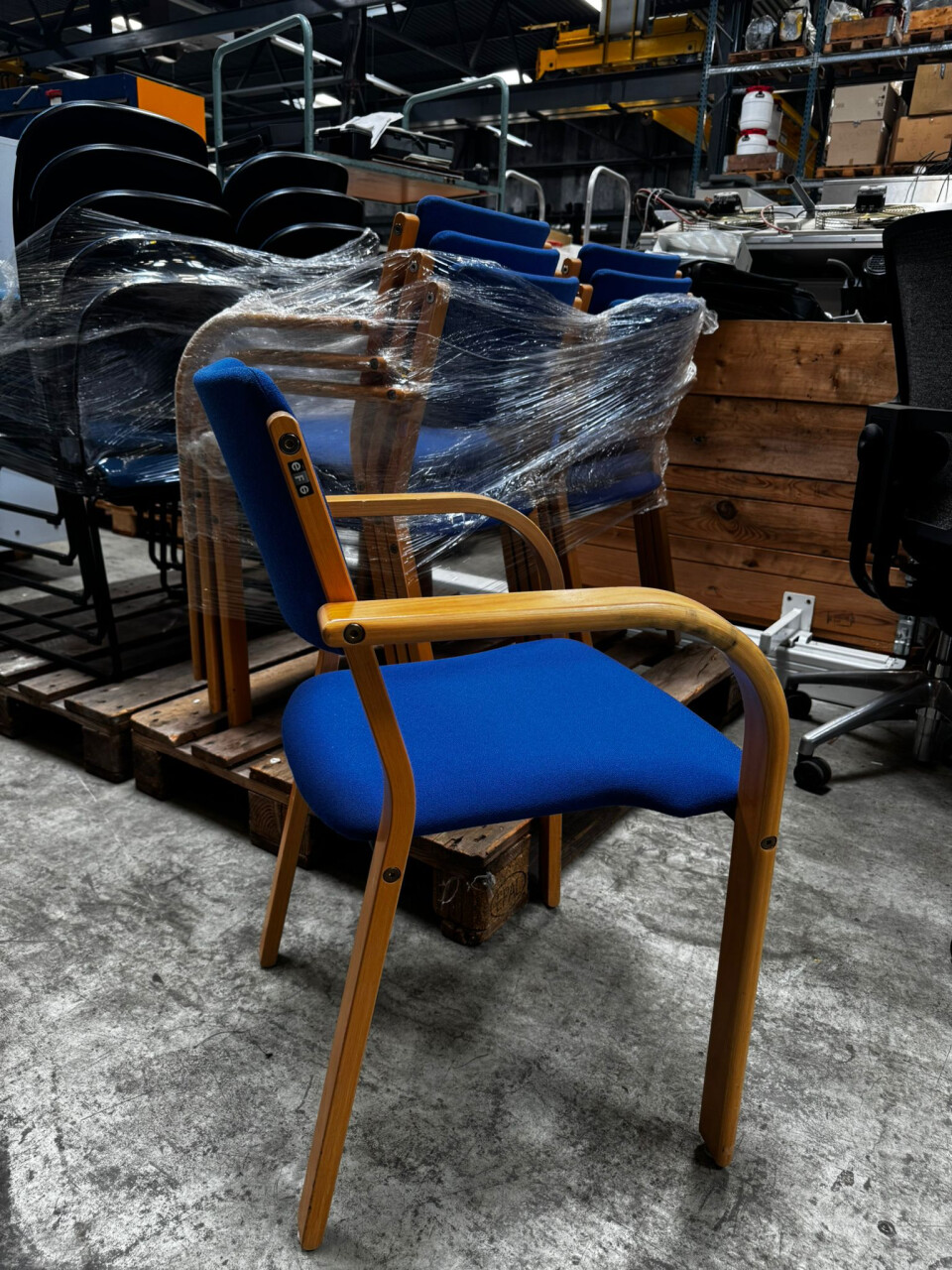 Vergaderstoelen – blauw gestoffeerd – Casala-stijl - Foto 2