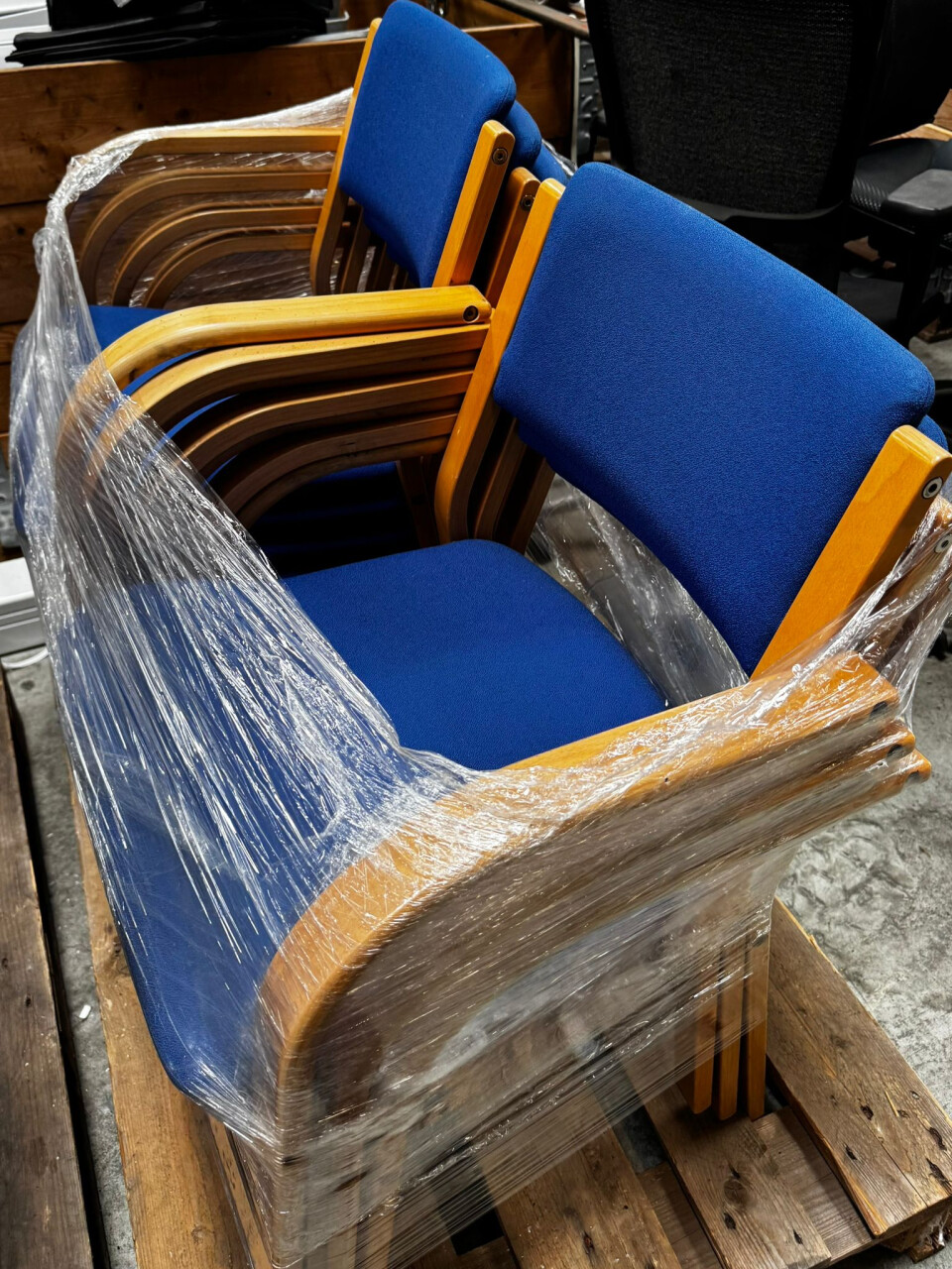 Vergaderstoelen – blauw gestoffeerd – Casala-stijl - Foto 3